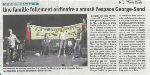 presse La Folle Epopee dune Famille Ordinaire.
